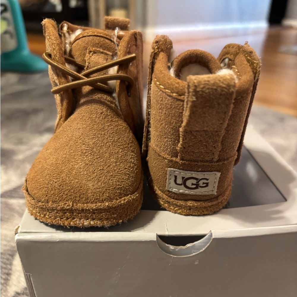 UGG Tan Ankle Boots with Sheepskin Lining